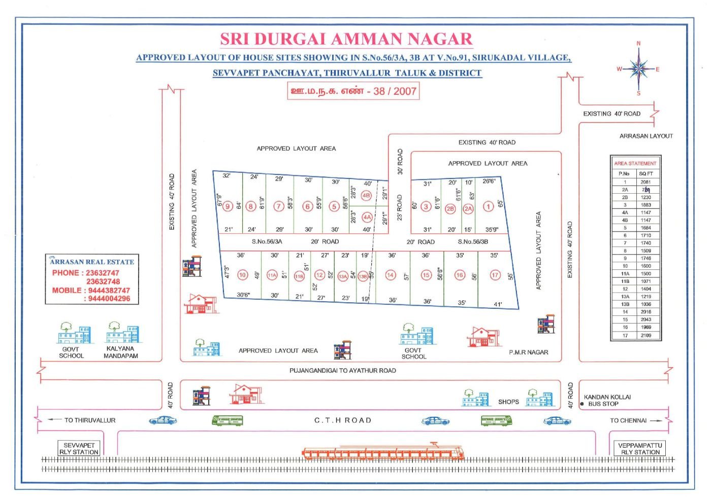 Sri Durgai Amman Nagar — approved layout plan, Tamil Nadu