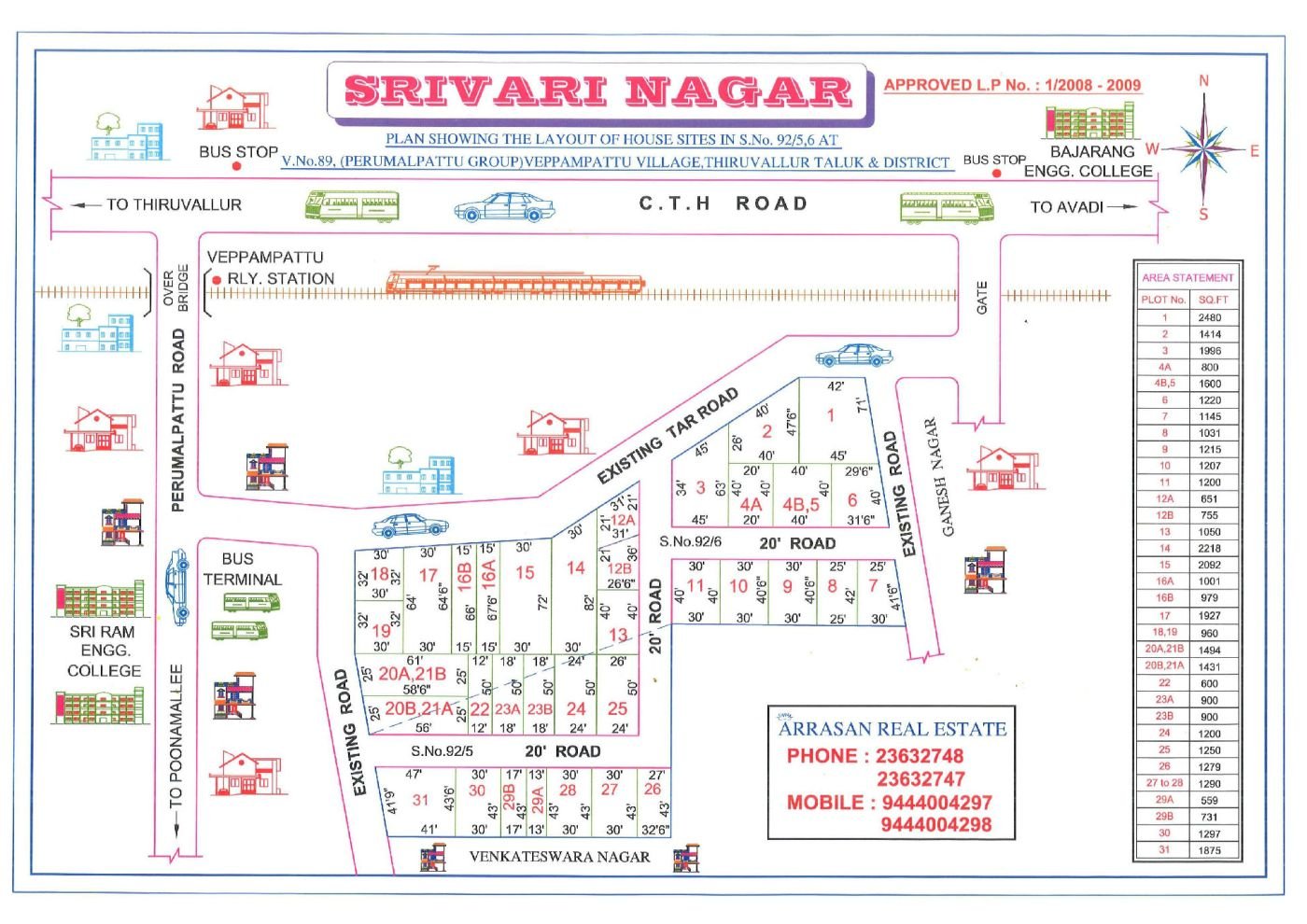 Srivari Nagar — approved layout plan, Tamil Nadu