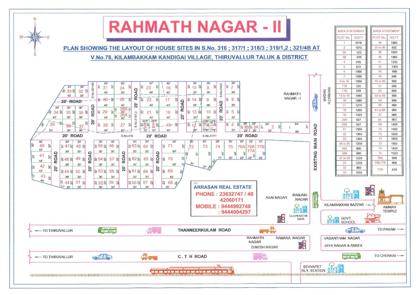 Rahmath Nagar II — approved layout plan