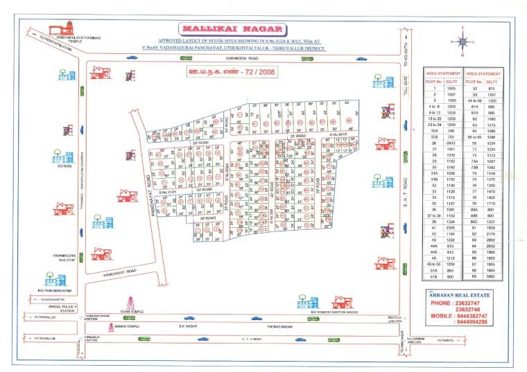 Malligai Nagar — approved layout plan, Tamil Nadu