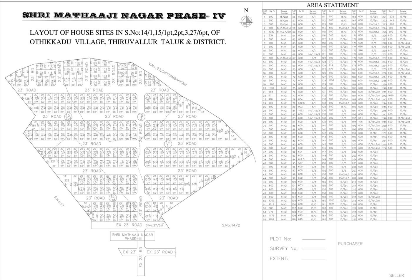 Sri Mathaji Nagar Phase IV — approved layout plan, Tamil Nadu