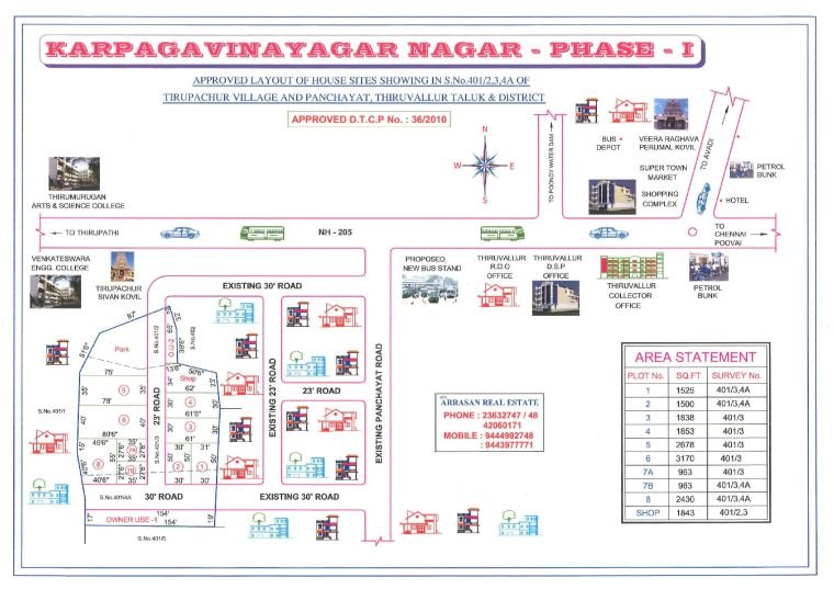 Sri Karpaka Vinayagar Phase I — approved layout plan, Tamil Nadu