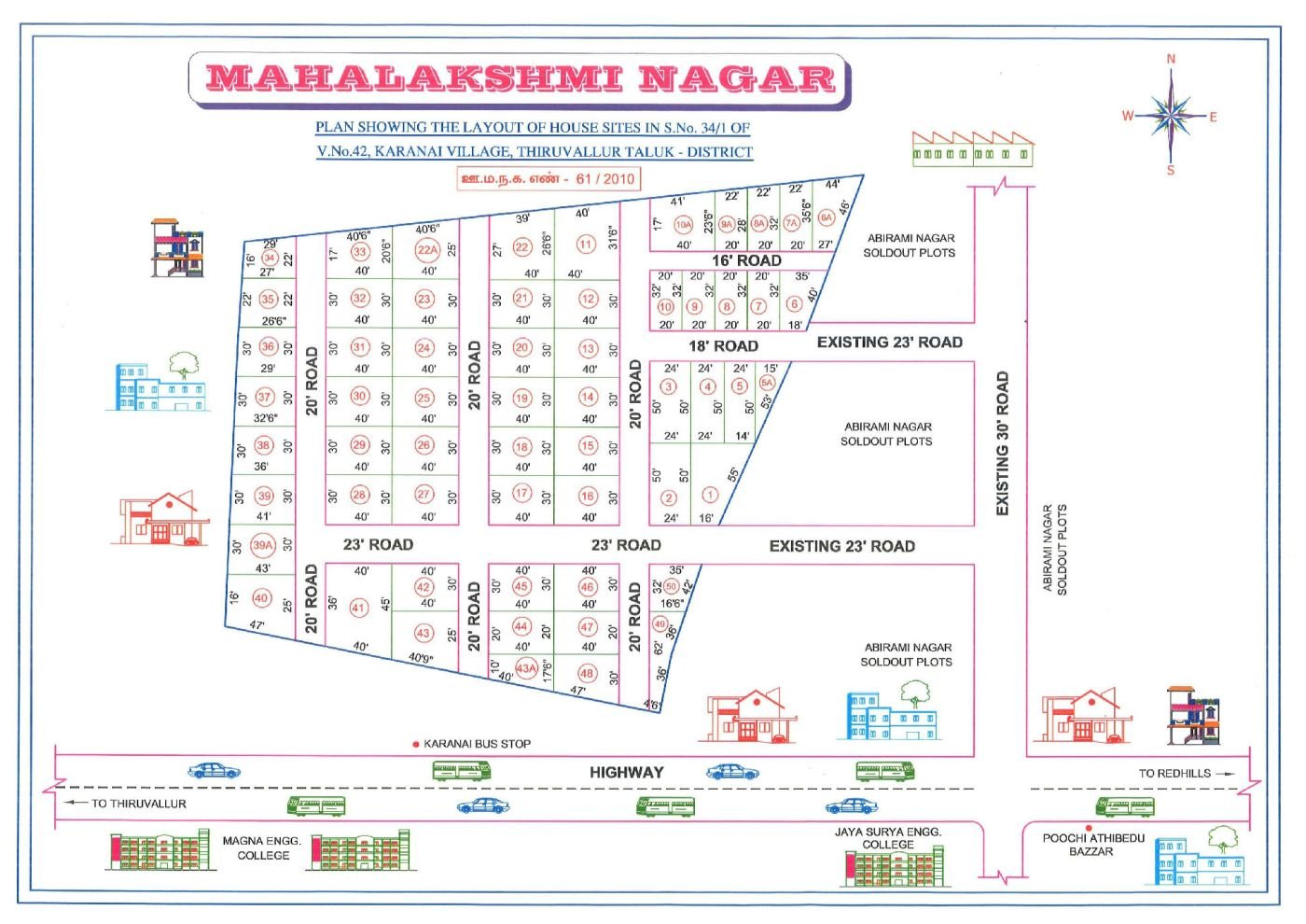 Mahalakshmi Nagar — approved layout plan, Tamil Nadu
