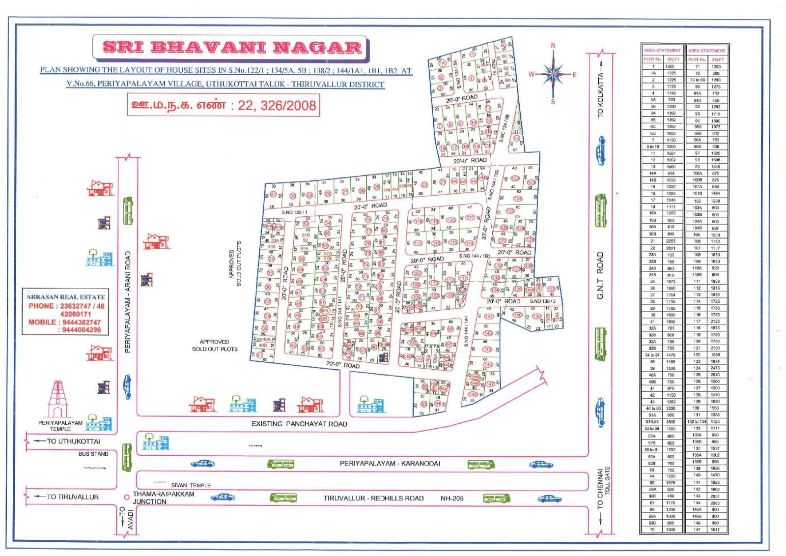 Sri Bhavani Nagar — approved layout plan