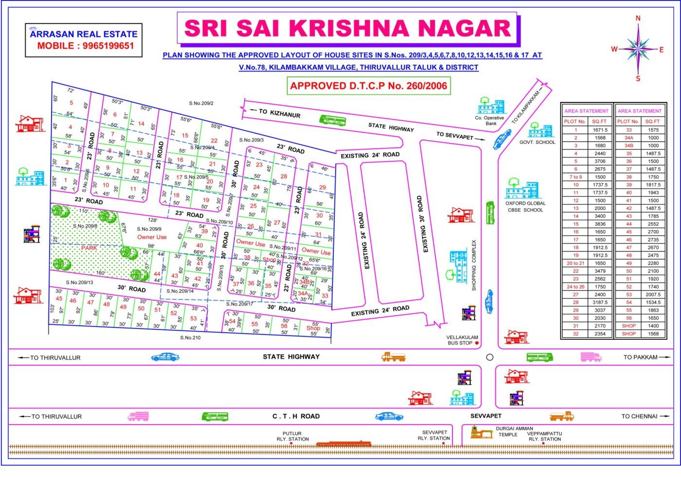 Sri Sai Krishna Nagar — approved layout plan, Tamil Nadu