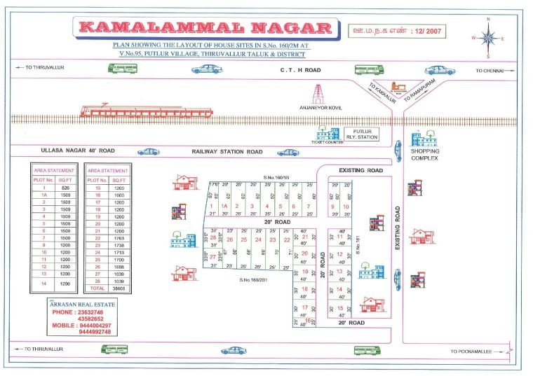 Kamalammal Nagar — approved layout plan, Tamil Nadu