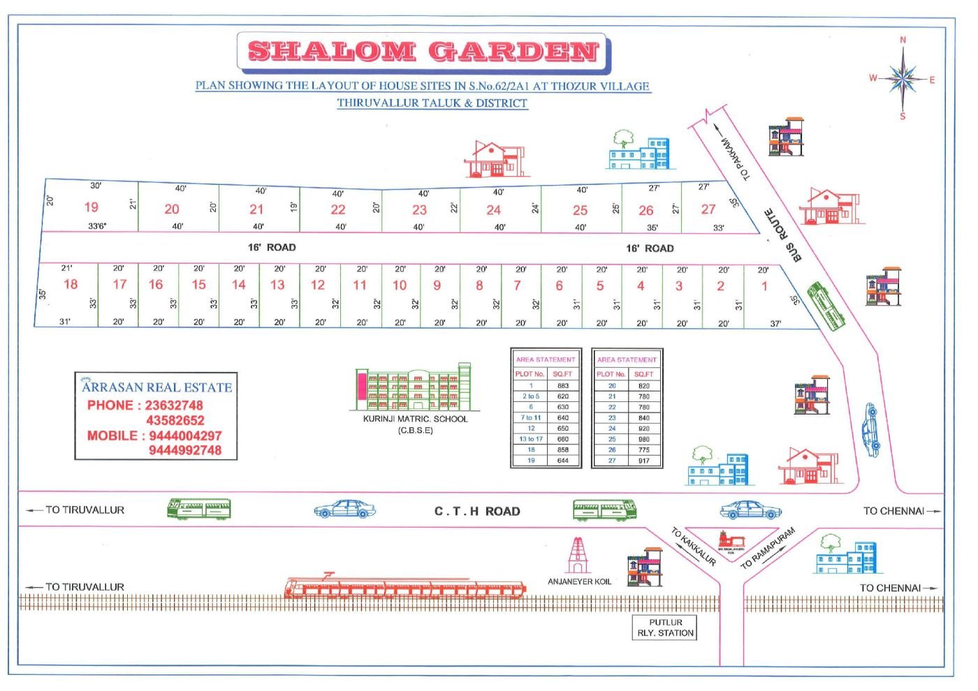 Salom Garden — approved layout plan, Tamil Nadu