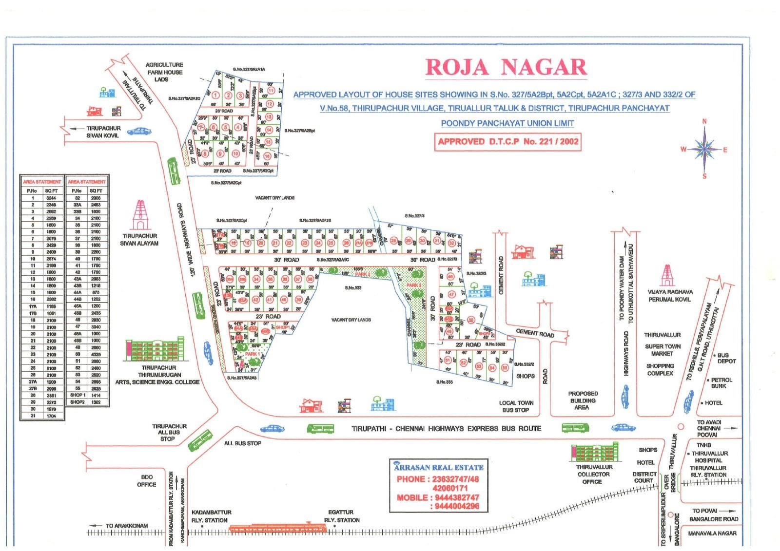 Roja Nagar — approved layout plan