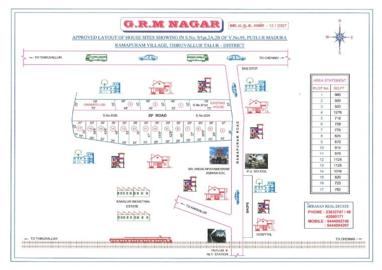 G.R.M Nagar — approved layout plan, Tamil Nadu