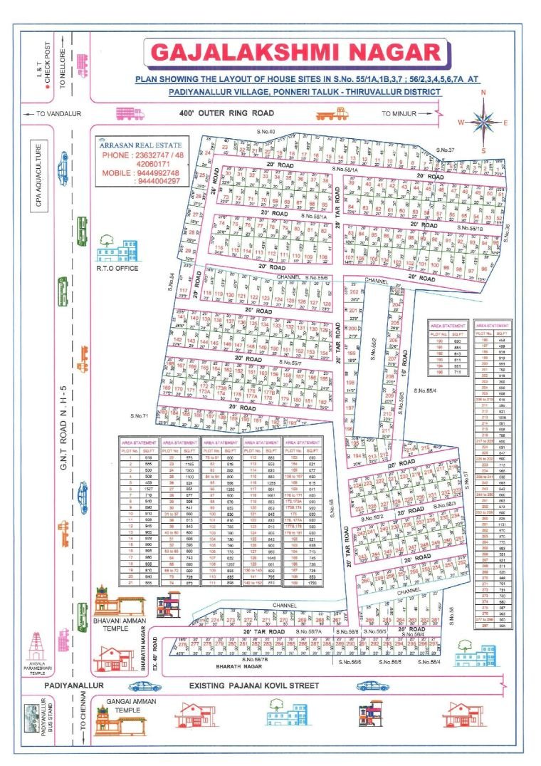 Gajalakshmi Nagar — approved layout plan, Tamil Nadu