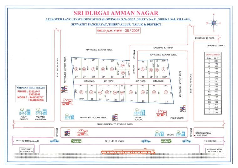 Sri Durgai Amman Nagar — approved layout plan, Tamil Nadu