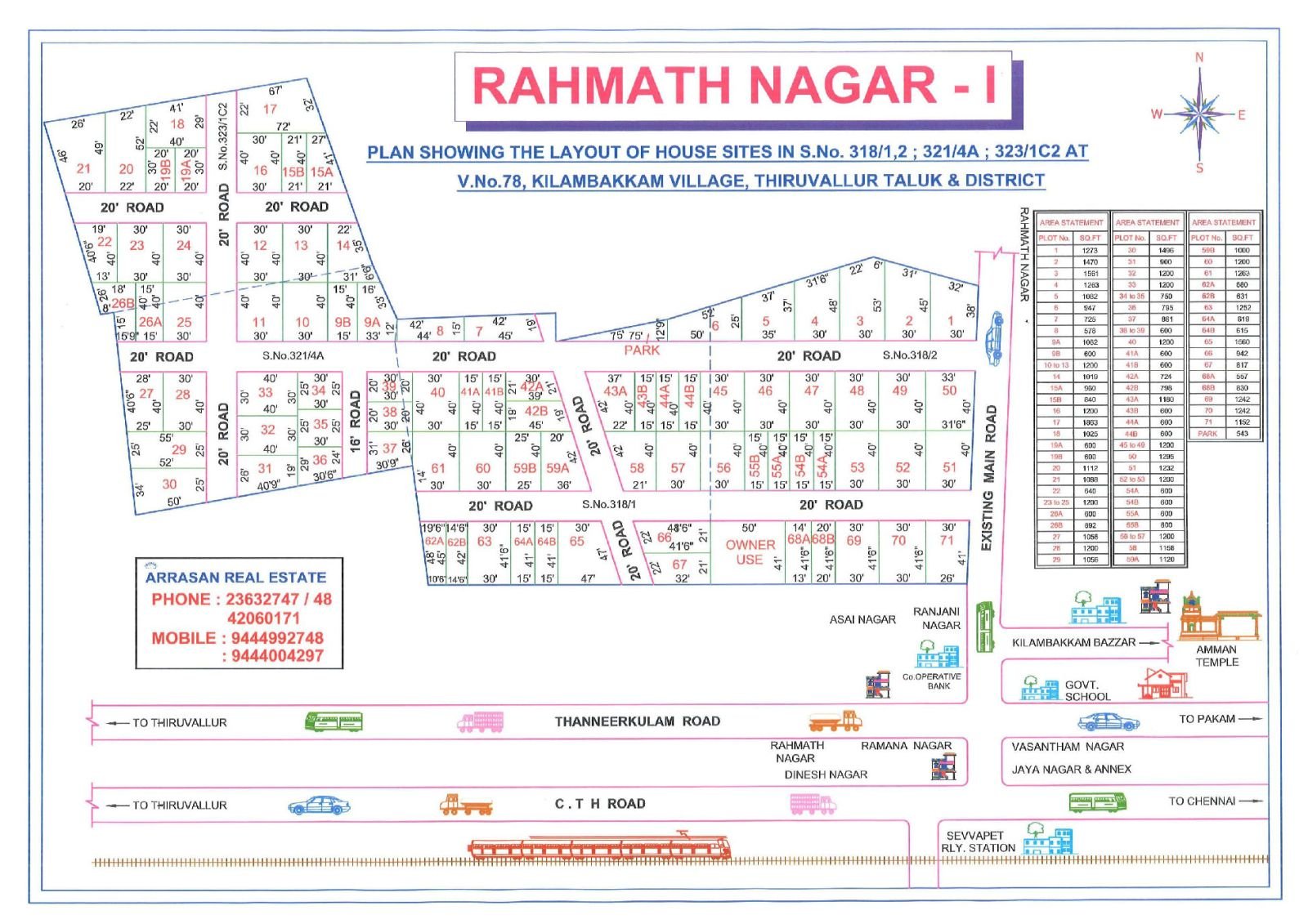 Rahmath Nagar I — approved layout plan