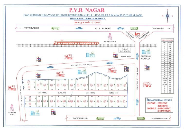 P.V.R Nagar — approved layout plan, Tamil Nadu
