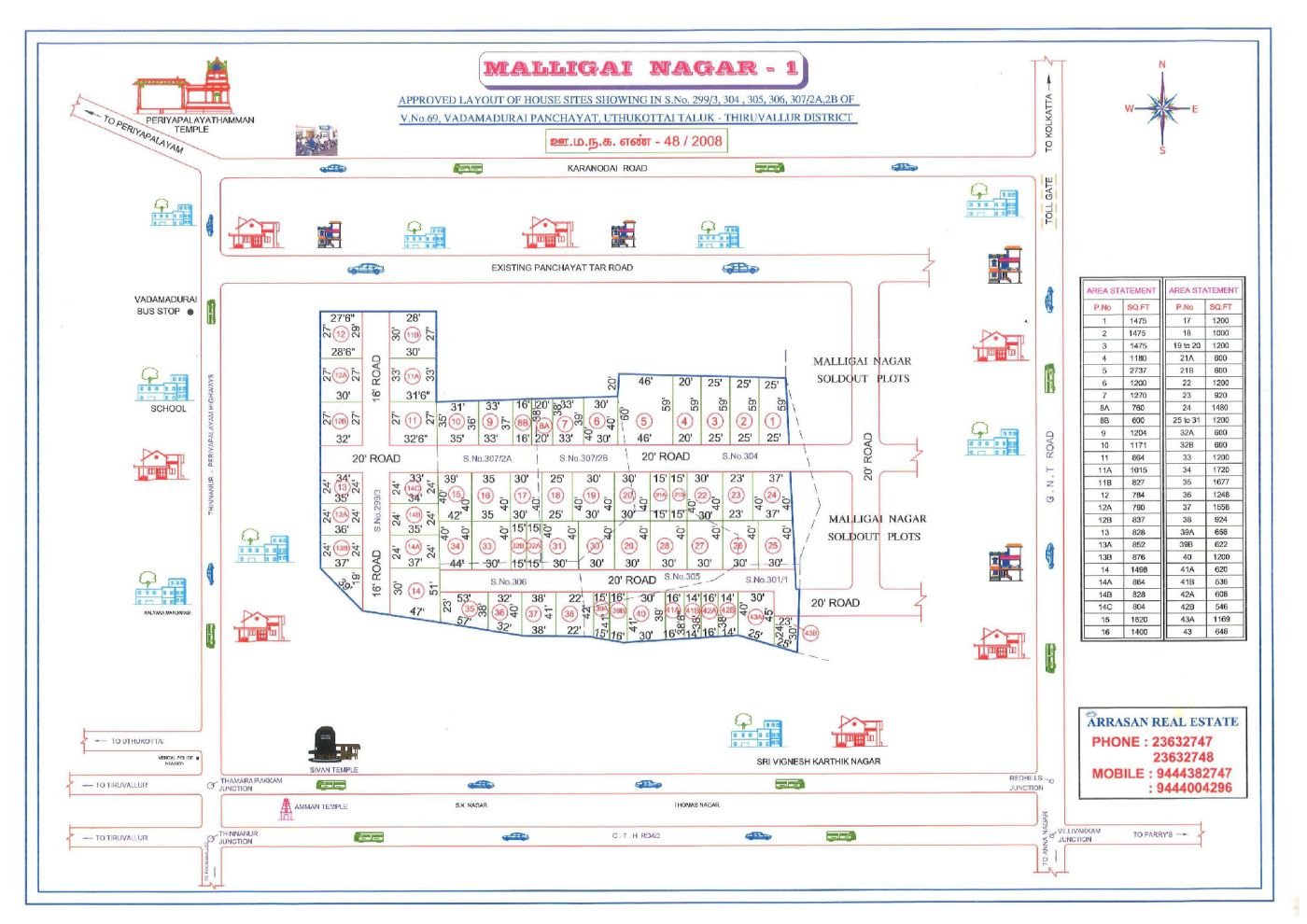 Malligai Nagar I — approved layout plan, Tamil Nadu