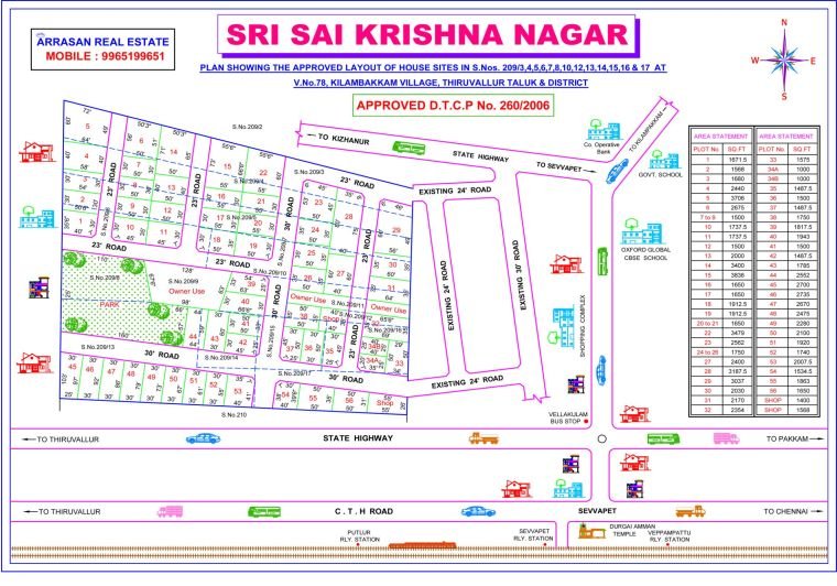 Sri Sai Krishna Nagar — approved layout plan, Tamil Nadu