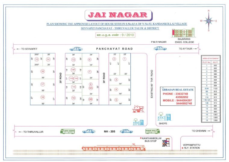 Jai Nagar — approved layout plan, Tamil Nadu