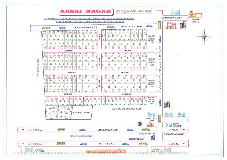 Aasai Nagar — approved layout plan, Tamil Nadu