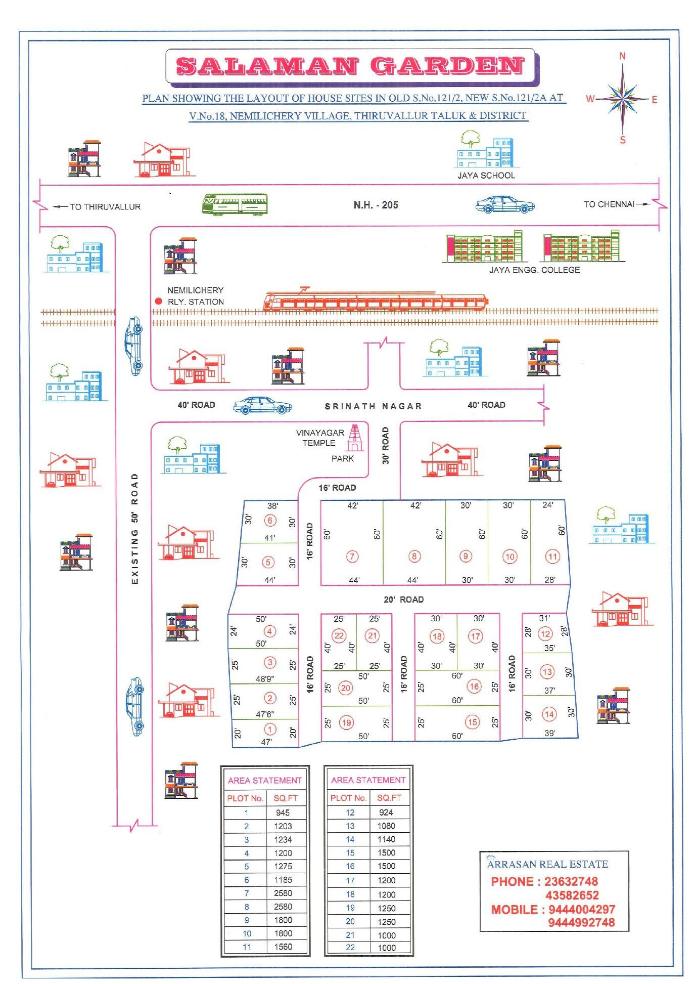 Salaman Garden — approved layout plan, Tamil Nadu