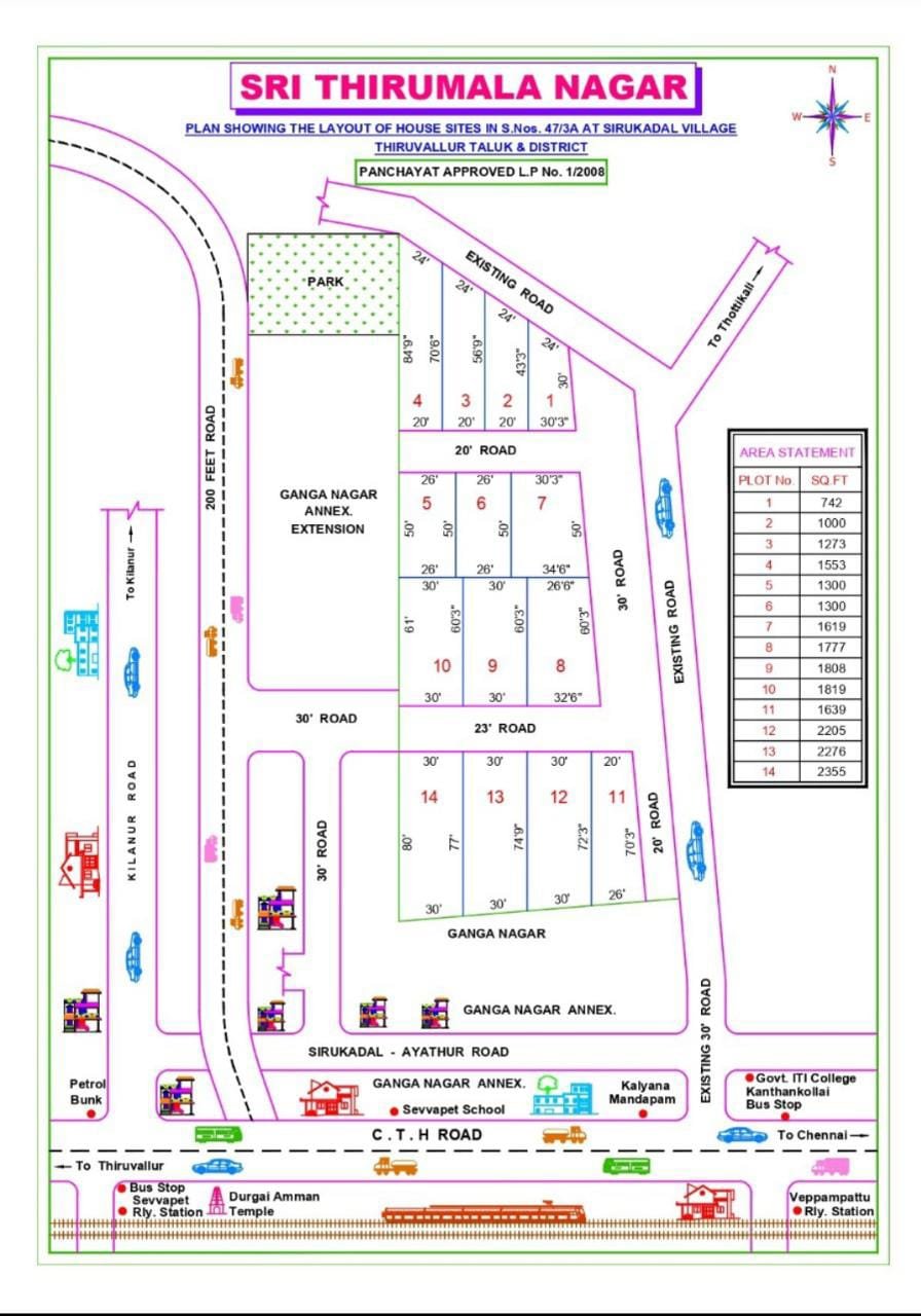 Sri Thirumala Nagar — approved layout plan